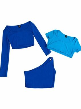 SHEIN Bundle 3 Pc long sleeve crop/ short sleeve crop/ one shoulder tank